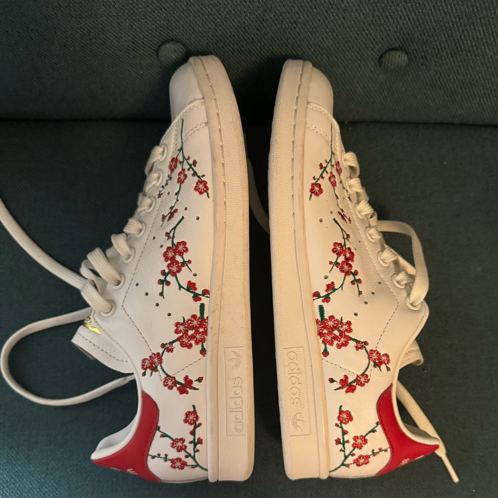 Adidas Cherry Blossom Sakura Stan Smith Sneakers 6.5 - Picture 7 of 14